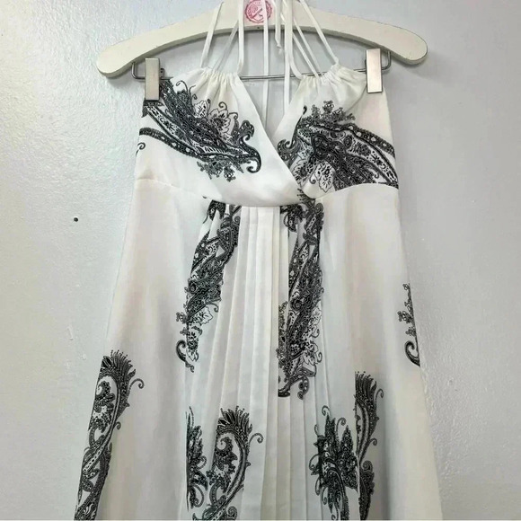 Cachè Wrap Top Double spaghetti Strap Halter Pleated Long Full Length Maxi Sz XS - Picture 6 of 16